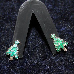 Christmas Tree Clip on Earrings